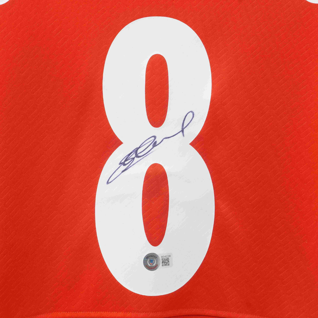 Steven Gerrard Signed Liverpool FC Home Soccer Jersey #8 with Beckett COA